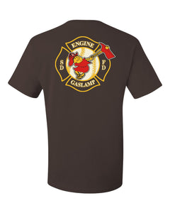 San Diego Fire Department Station 4 Swinging Friar Tee Chocolate